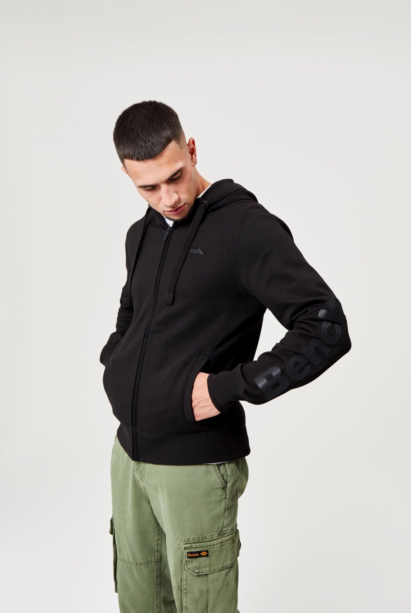 Mens 'BRAXTON' Zip Thru - BLACK - Shop at www.Bench.co.uk LoveMyHood