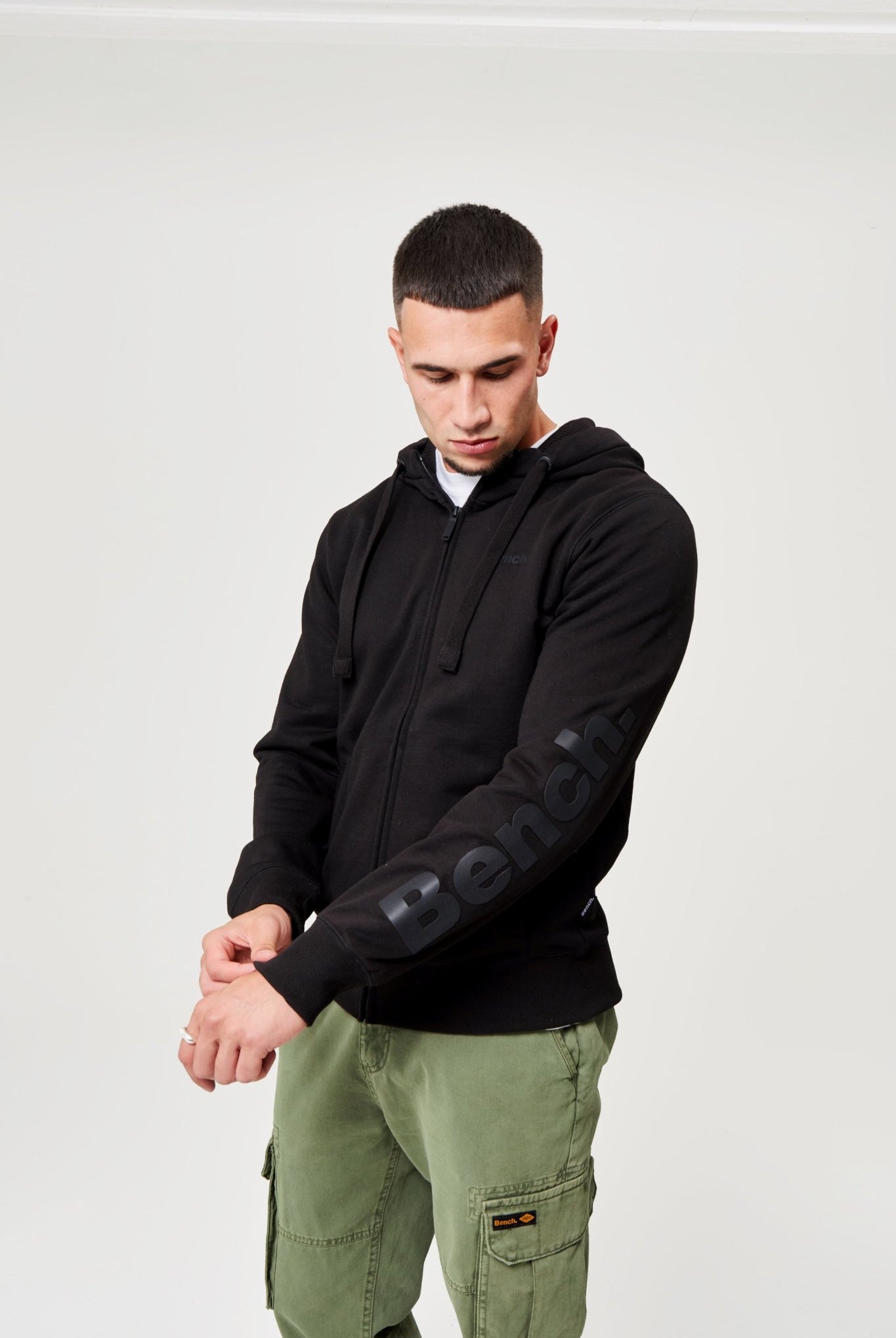 Mens 'BRAXTON' Zip Thru - BLACK - Shop at www.Bench.co.uk LoveMyHood