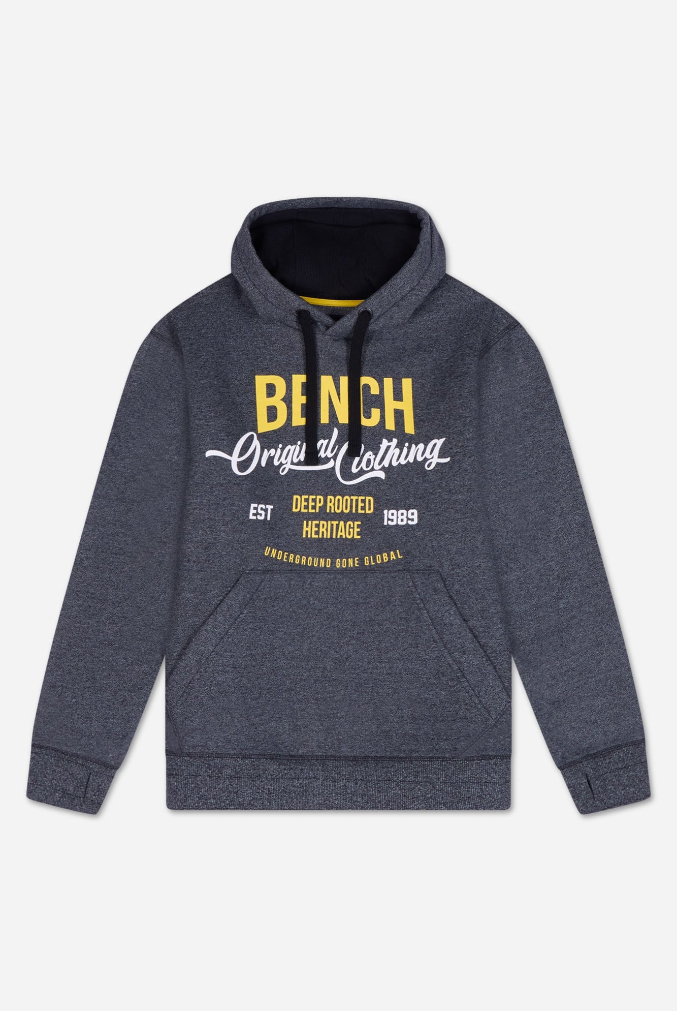 Mens 'DARNLEY' Hoodie - BLACK GRINDLE - Shop at www.Bench.co.uk LoveMyHood