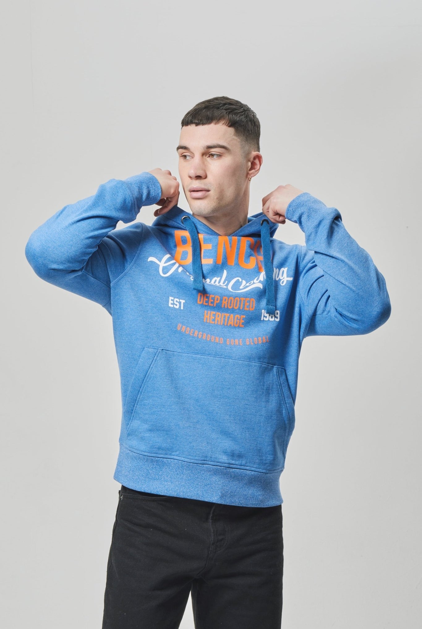 Mens 'DARNLEY' Hoodie - BLUE GRINDLE - Shop at www.Bench.co.uk LoveMyHood