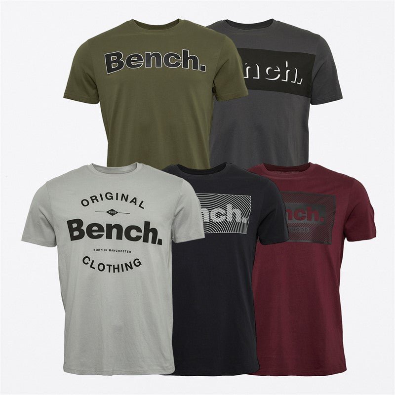 Mens 'WISHAW' 5 Pack T-Shirts - ASSORTED - Shop at www.Bench.co.uk LoveMyHood