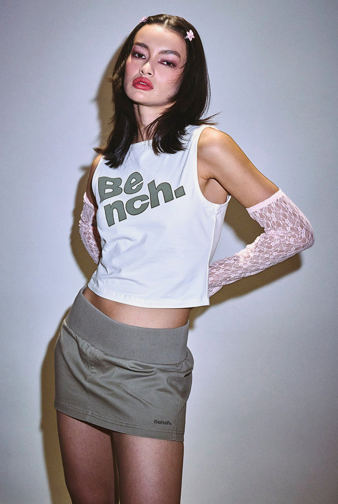 Porla Canvas Mini Skirt - Dark Stone - Shop at www.Bench.co.uk #LoveMyHood