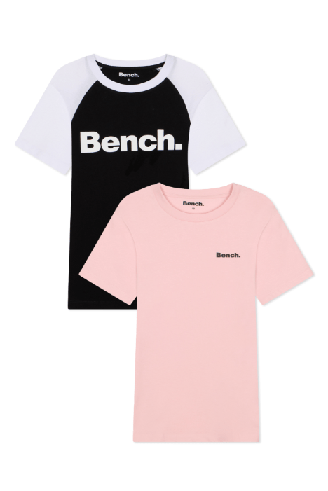 Womens 'MAALI' 2 Pack T-Shirts - ASSORTED - Shop at www.Bench.co.uk LoveMyHood