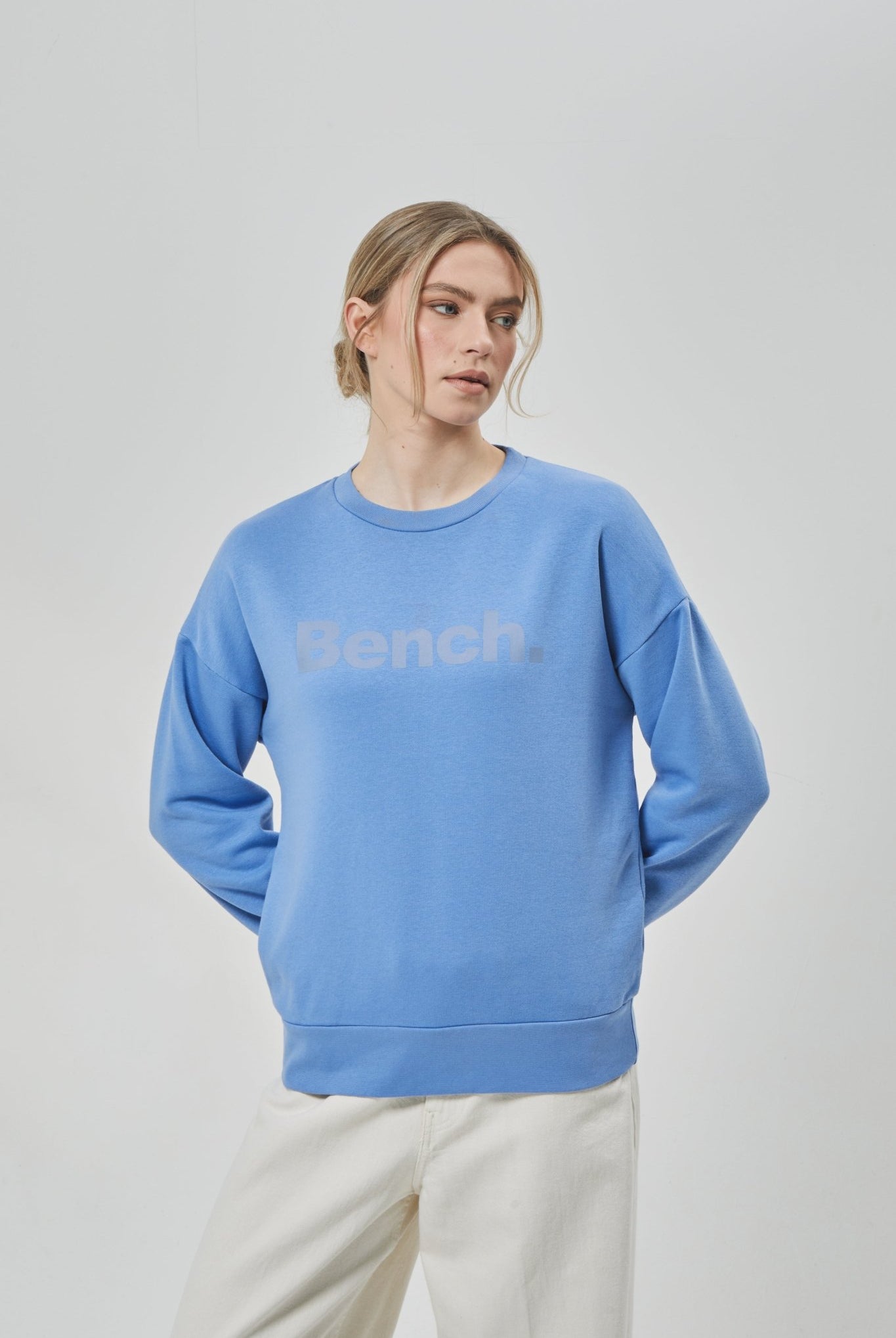 Womens 'RILO' Sweat Crew - POWDER BLUE - Shop at www.Bench.co.uk #LoveMyHood