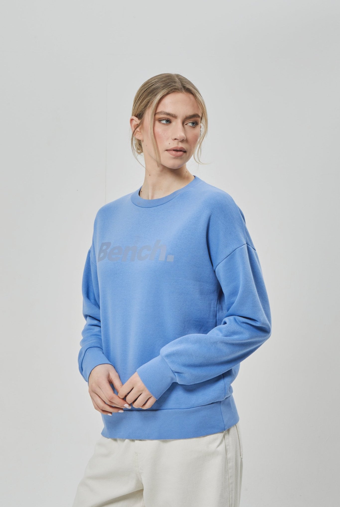 Womens 'RILO' Sweat Crew - POWDER BLUE - Shop at www.Bench.co.uk #LoveMyHood