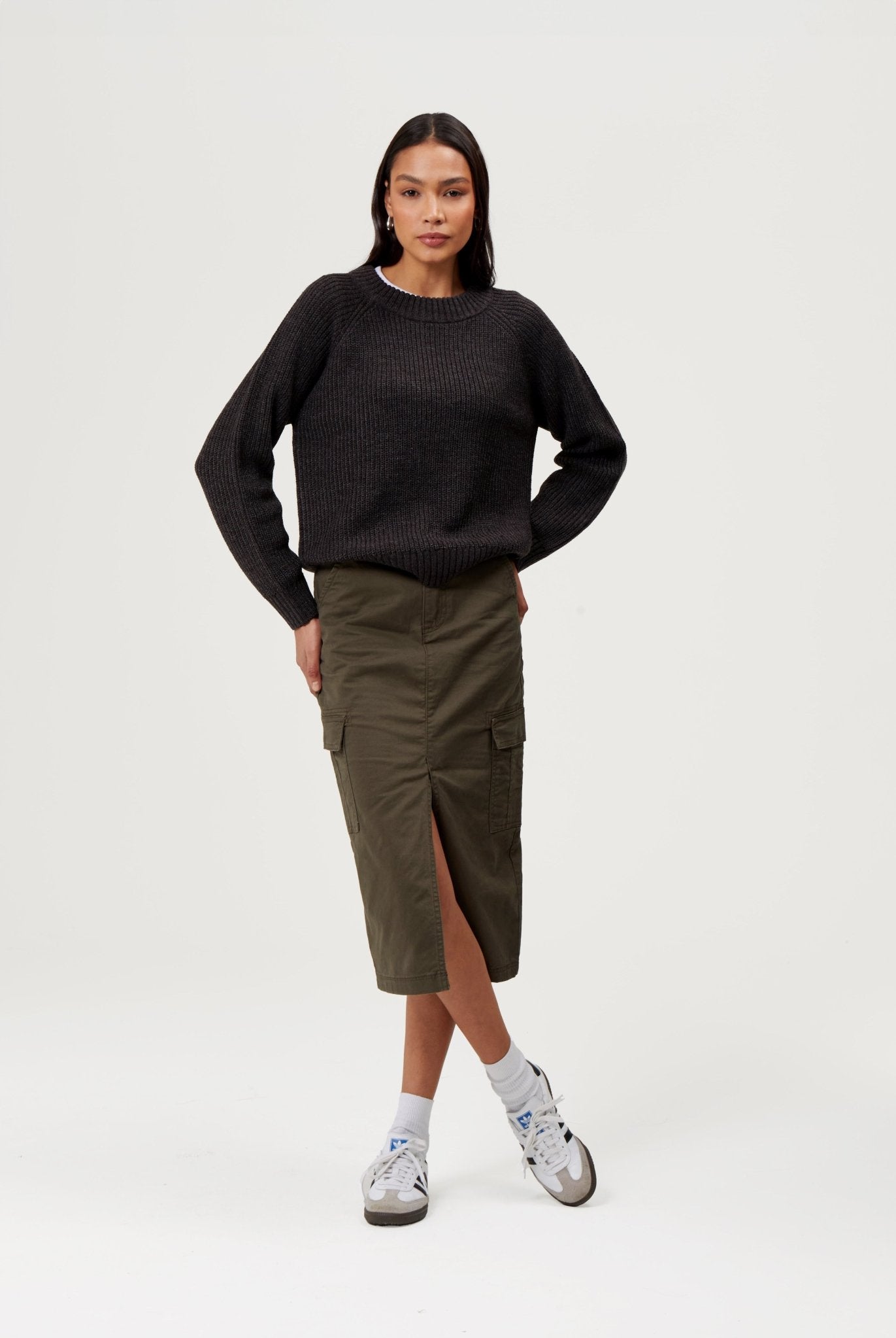 Womens 'SELYSE' Long Length Cargo Skirt - KHAKI - Shop at www.Bench.co.uk #LoveMyHood