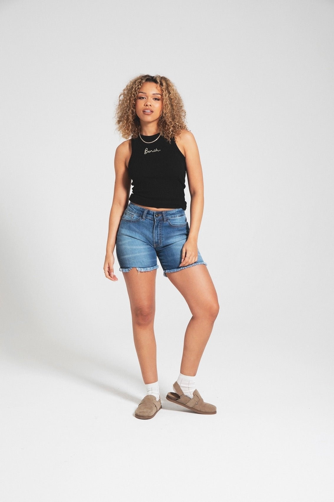 Womens 'KAYLIE' Denim Shorts - MID BLUE - Shop at www.Bench.co.uk #LoveMyHood