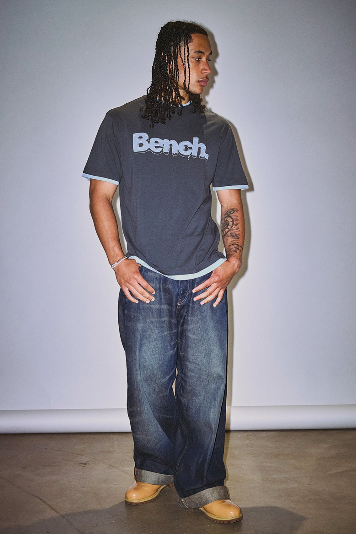 Becan Short Sleeve Crew T - Shirt - Black - Shop at www.Bench.co.uk #LoveMyHood