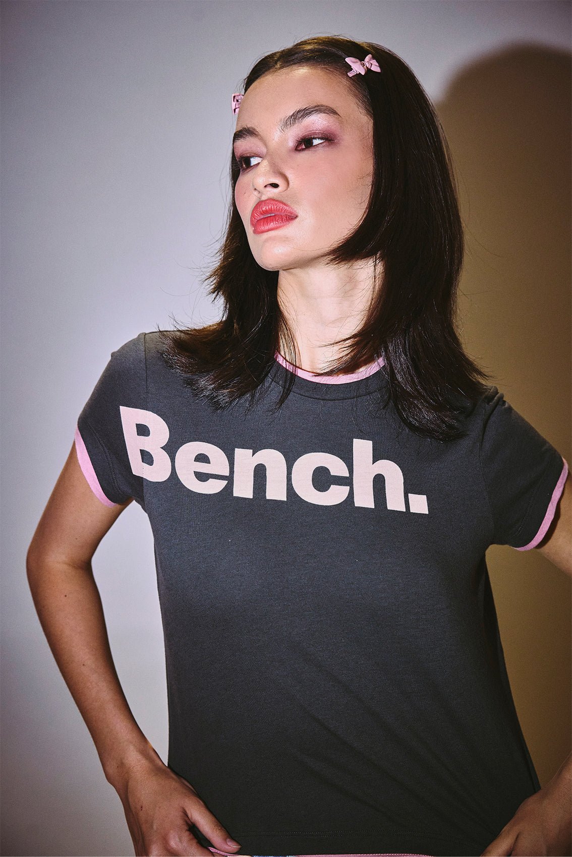 Clarista Contrast Tee - Black - Shop at www.Bench.co.uk #LoveMyHood