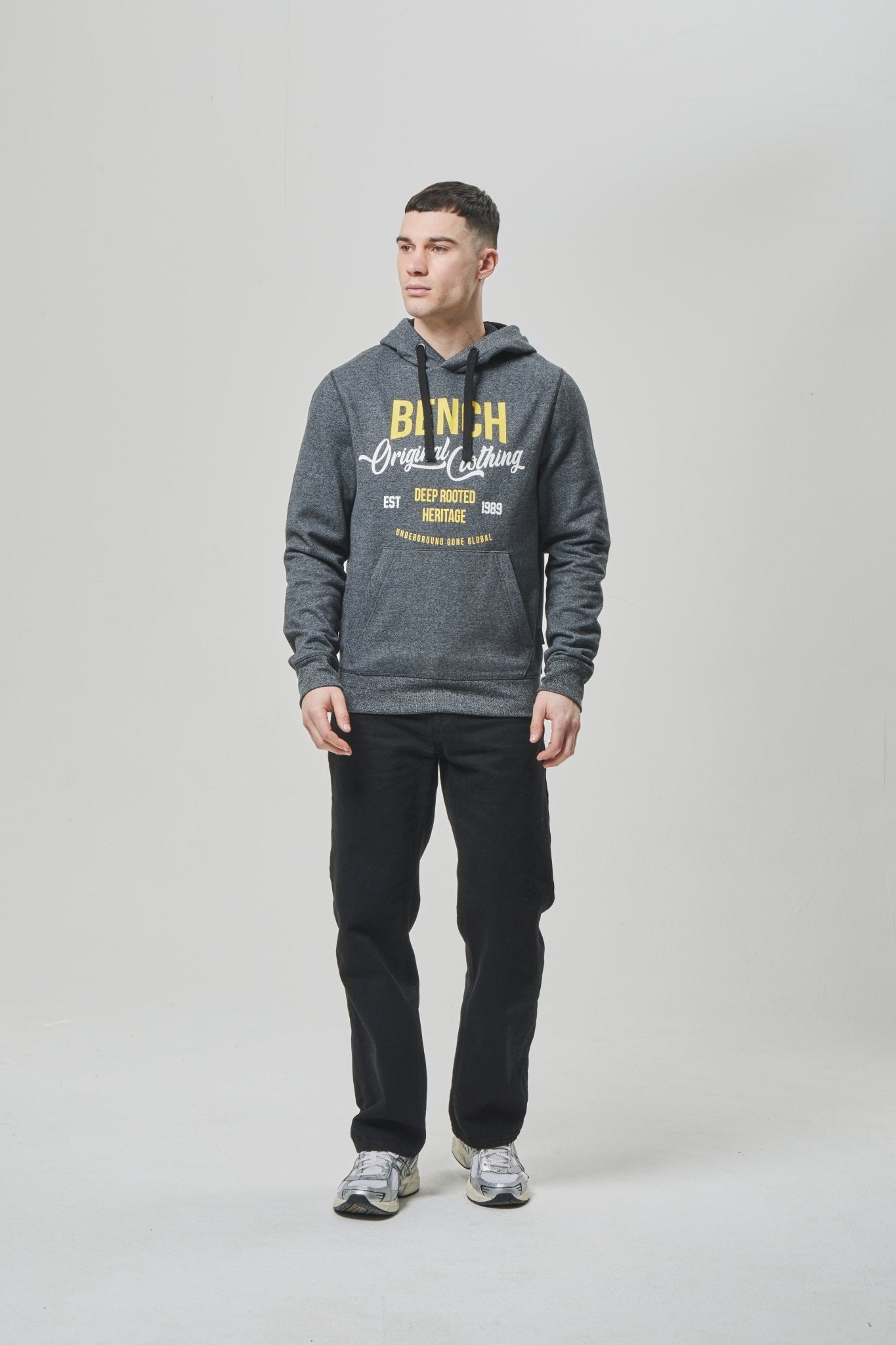 Mens 'DARNLEY' Hoodie - BLACK GRINDLE - Shop at www.Bench.co.uk LoveMyHood