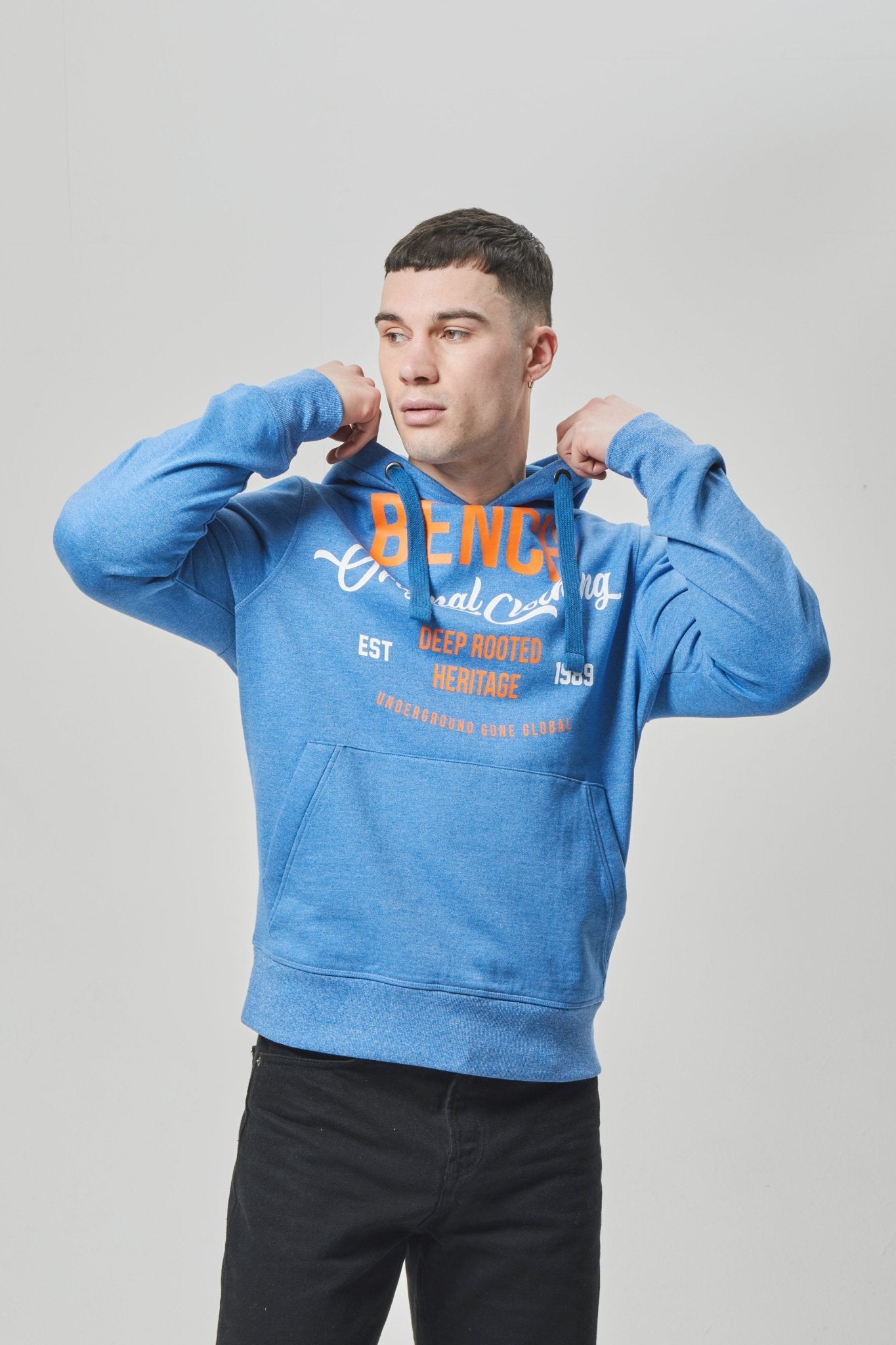 Mens 'DARNLEY' Hoodie - BLUE GRINDLE - Shop at www.Bench.co.uk LoveMyHood