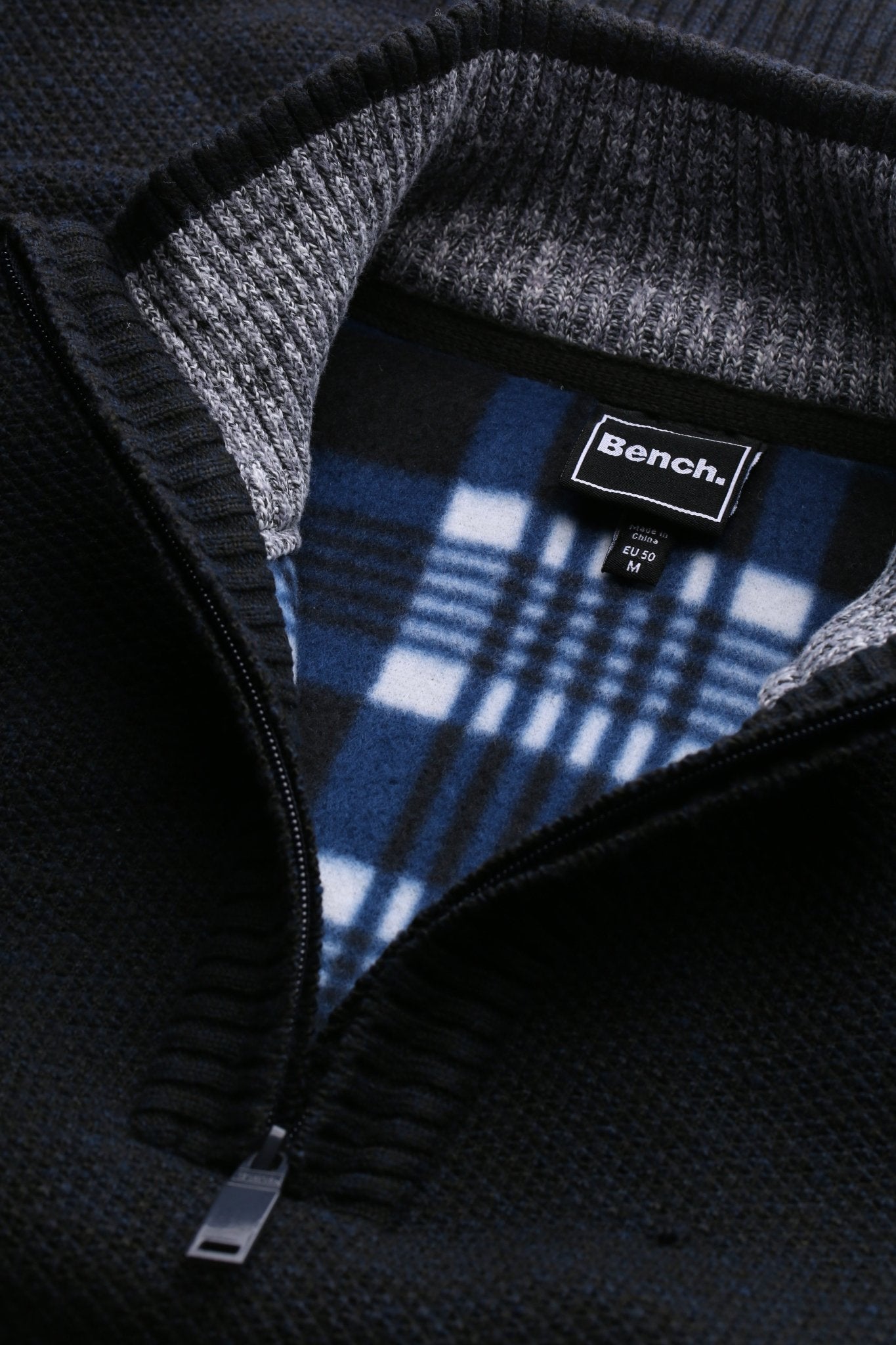 Mens 'PALACIO' Quarter Zip Funnel Neck Jumper - NAVY - Shop at www.Bench.co.uk #LoveMyHood