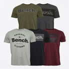 Mens 'WISHAW' 5 Pack T-Shirts - ASSORTED - Shop at www.Bench.co.uk LoveMyHood