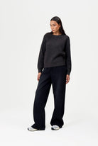 Womens 'GEORGIANA' Knit Crew Sweat - BLACK - Shop at www.Bench.co.uk #LoveMyHood