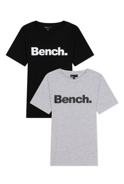 Womens 'GRAMMEN' 2 Pack T-Shirts - BLACK/GREY MARL - Shop at www.Bench.co.uk LoveMyHood