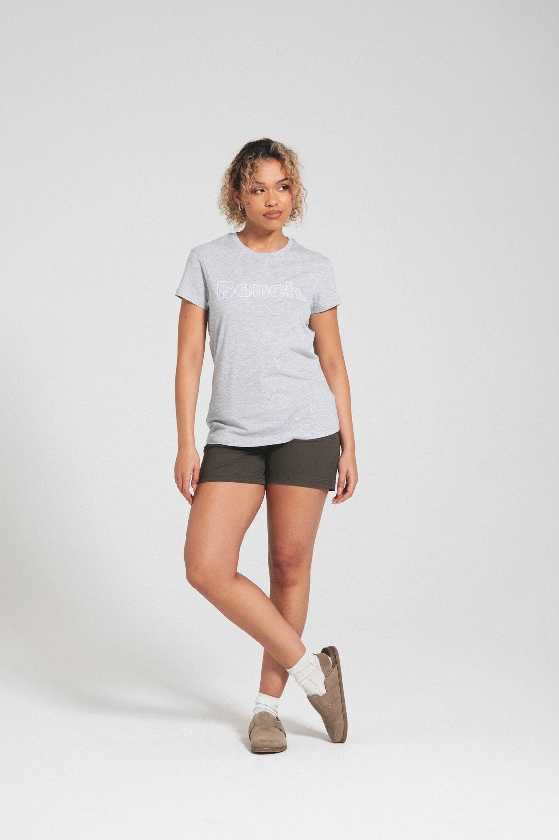 Womens 'LEORA' SS T-Shirt - GREY MARL - Shop at www.Bench.co.uk #LoveMyHood