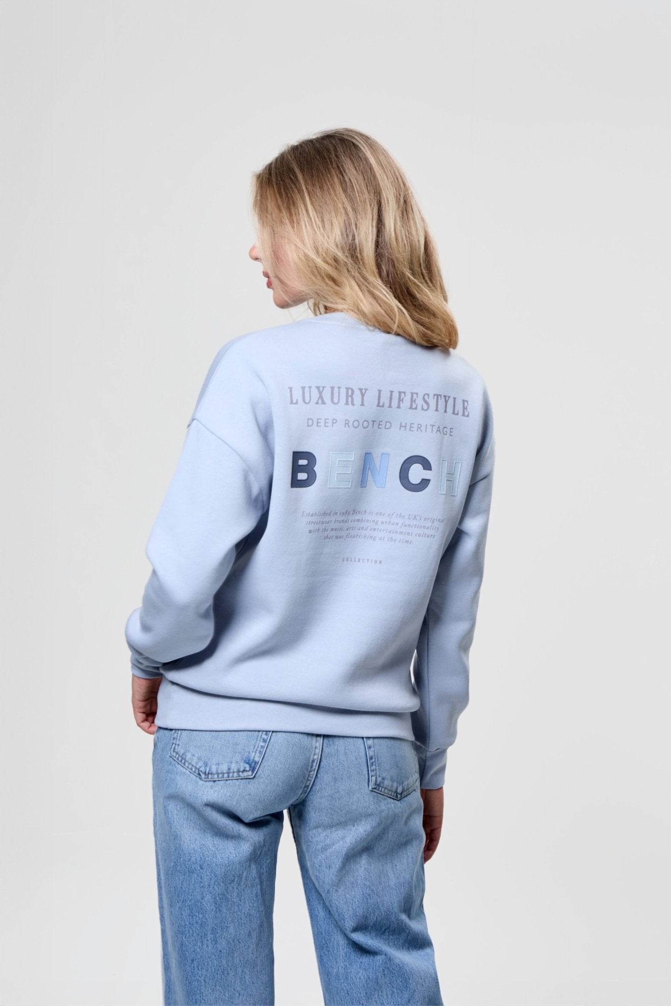 Womens 'LILEM' Sweat Crew - DUSKY BLUE - Shop at www.Bench.co.uk #LoveMyHood