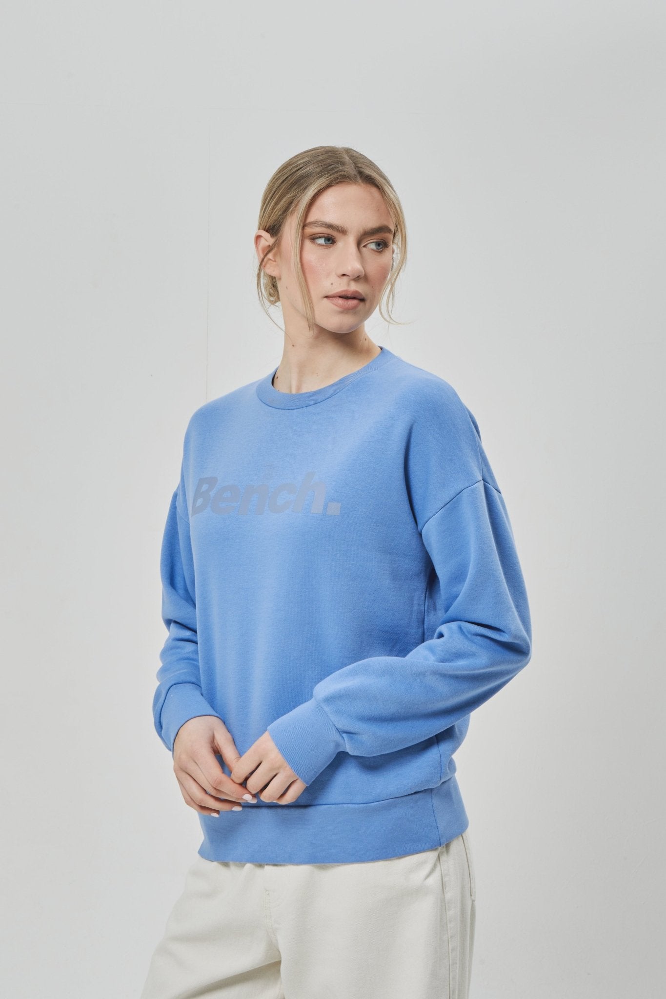 Womens 'RILO' Sweat Crew - POWDER BLUE - Shop at www.Bench.co.uk #LoveMyHood