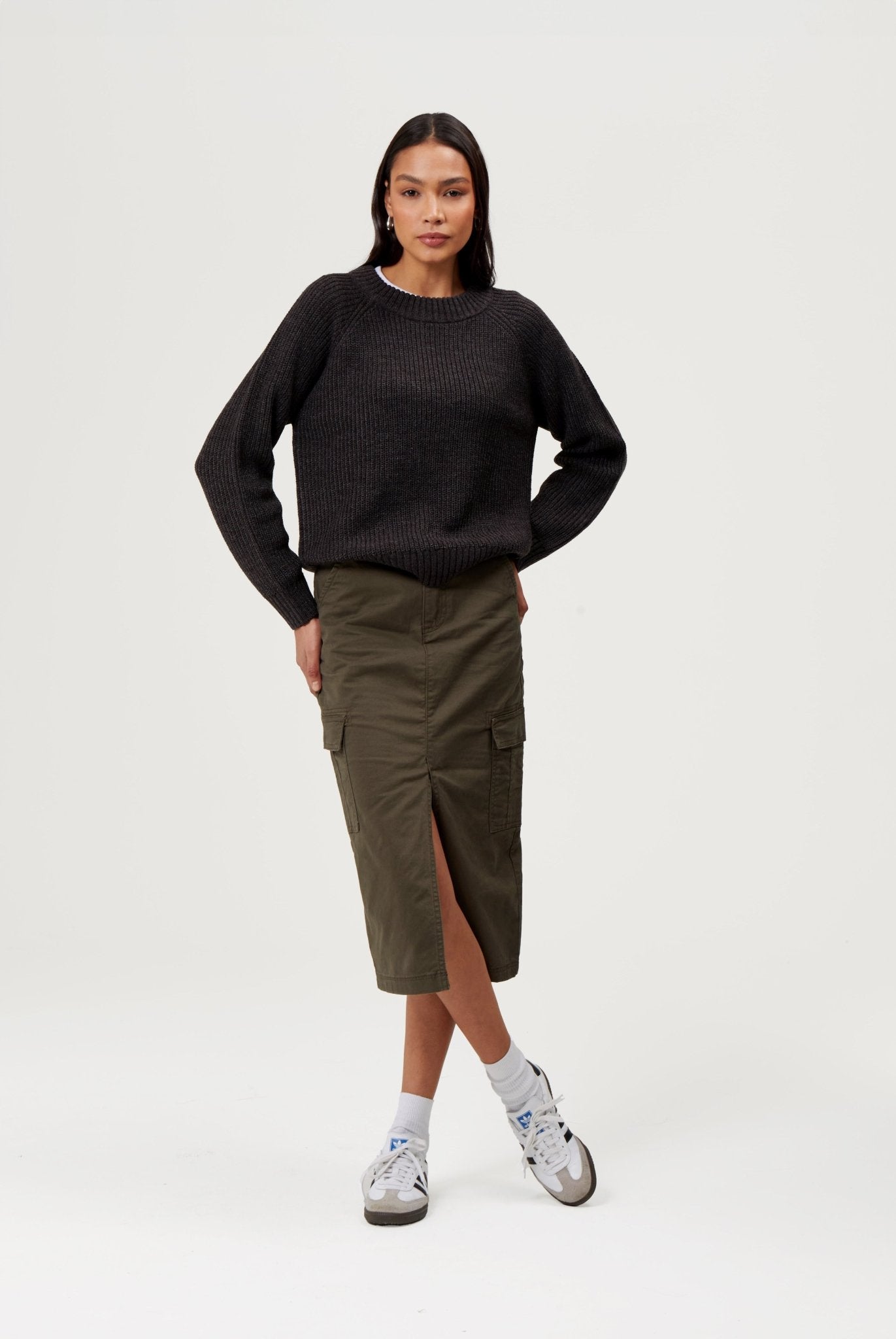 Womens 'SELYSE' Long Length Cargo Skirt - KHAKI - Shop at www.Bench.co.uk #LoveMyHood