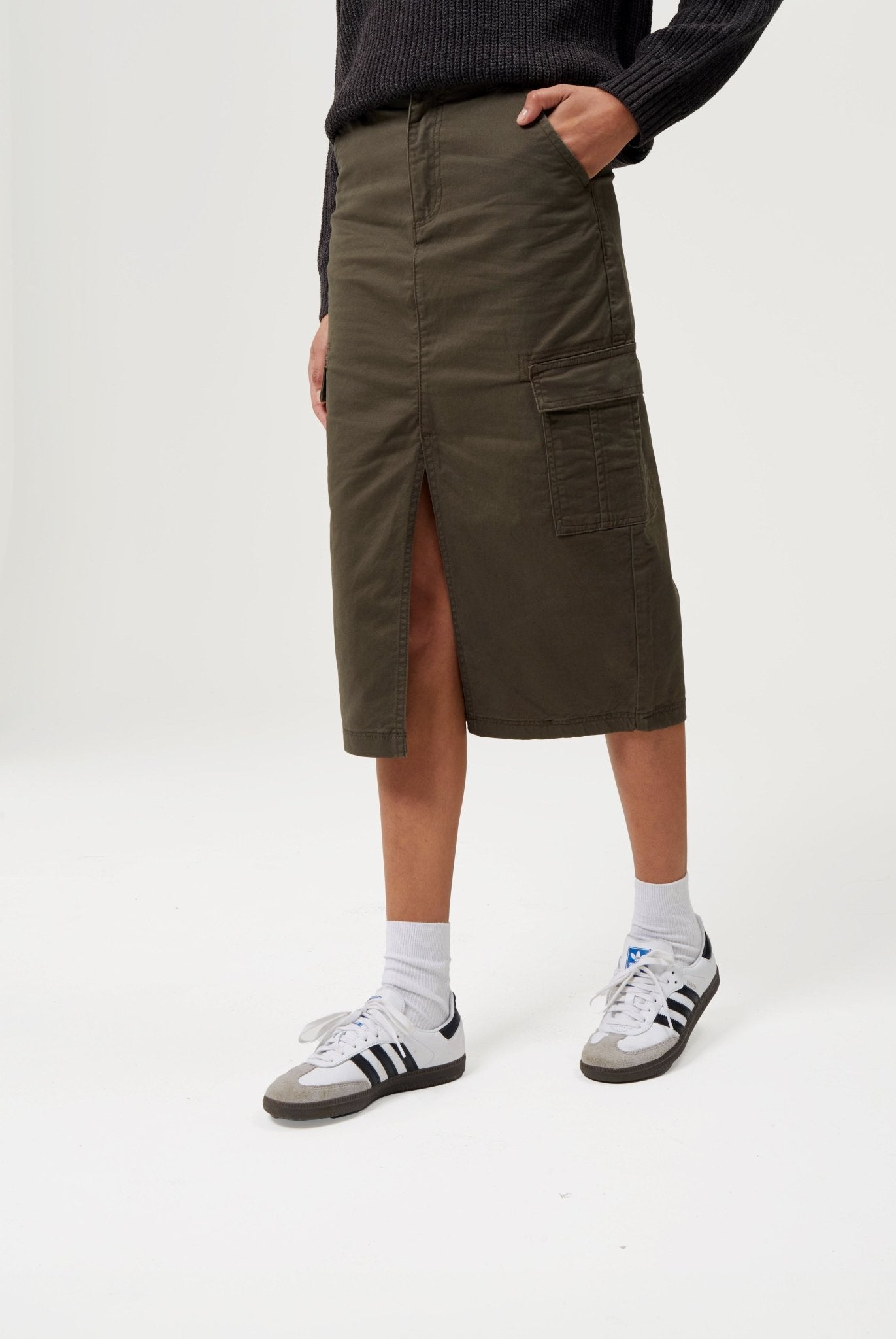 Womens 'SELYSE' Long Length Cargo Skirt - KHAKI - Shop at www.Bench.co.uk #LoveMyHood