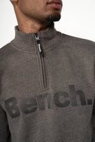 Mens 'PLINTH' 1/4 Zip Sweat - CHARCOAL MARL - Shop at www.Bench.co.uk #LoveMyHood