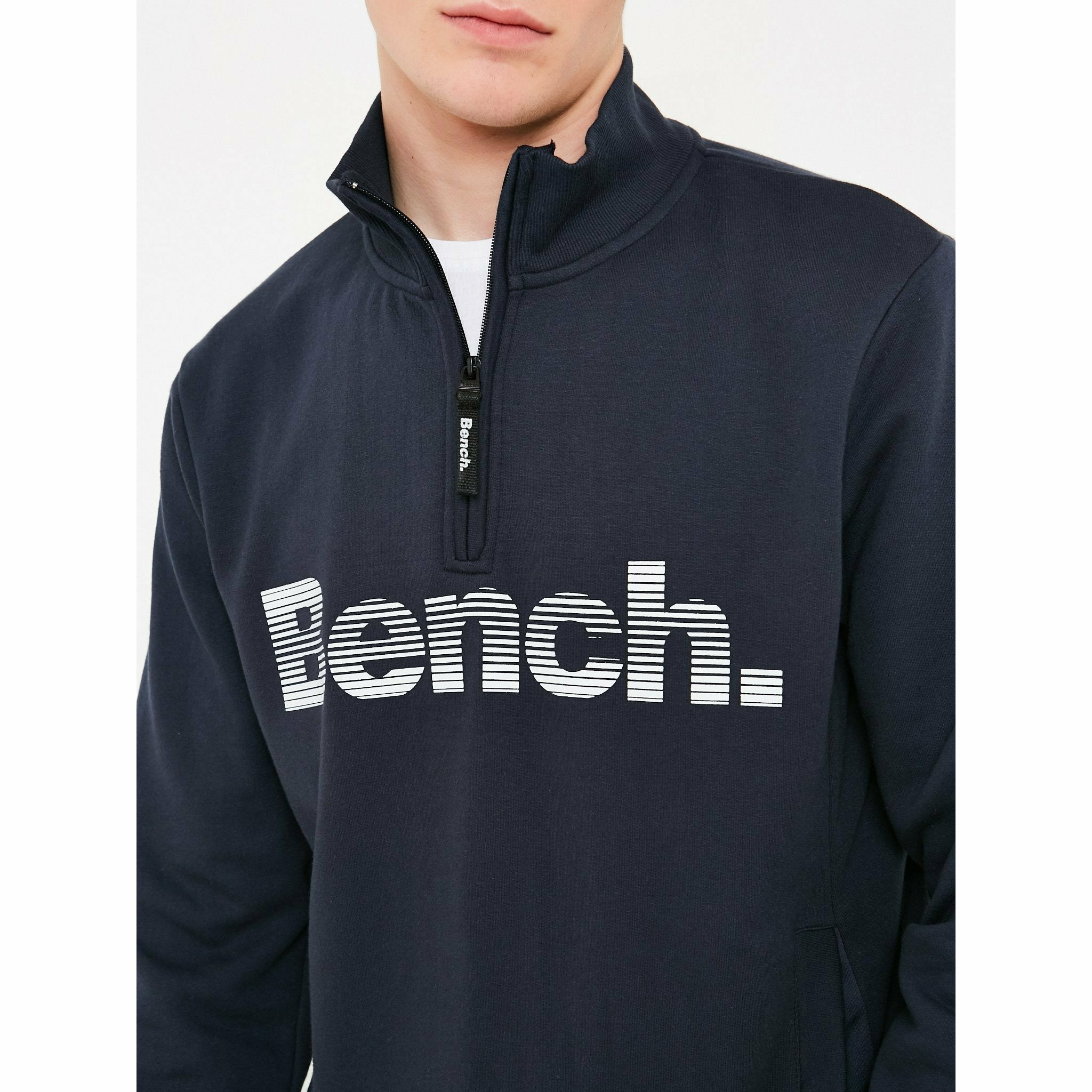 Mens 'PLINTH' 1/4 Zip-Thru Sweat - NAVY - Shop at www.Bench.co.uk #LoveMyHood