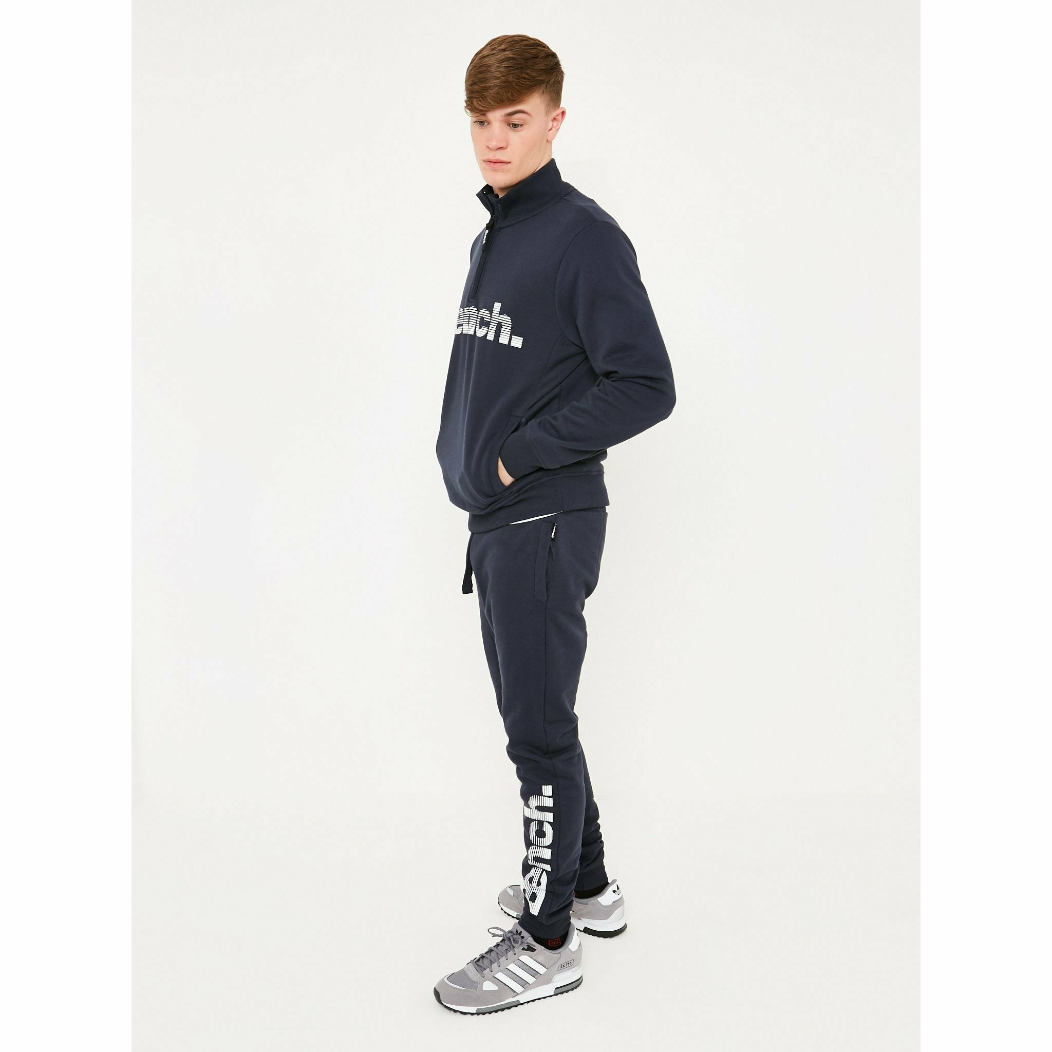 Mens 'PLINTH' 1/4 Zip-Thru Sweat - NAVY - Shop at www.Bench.co.uk #LoveMyHood