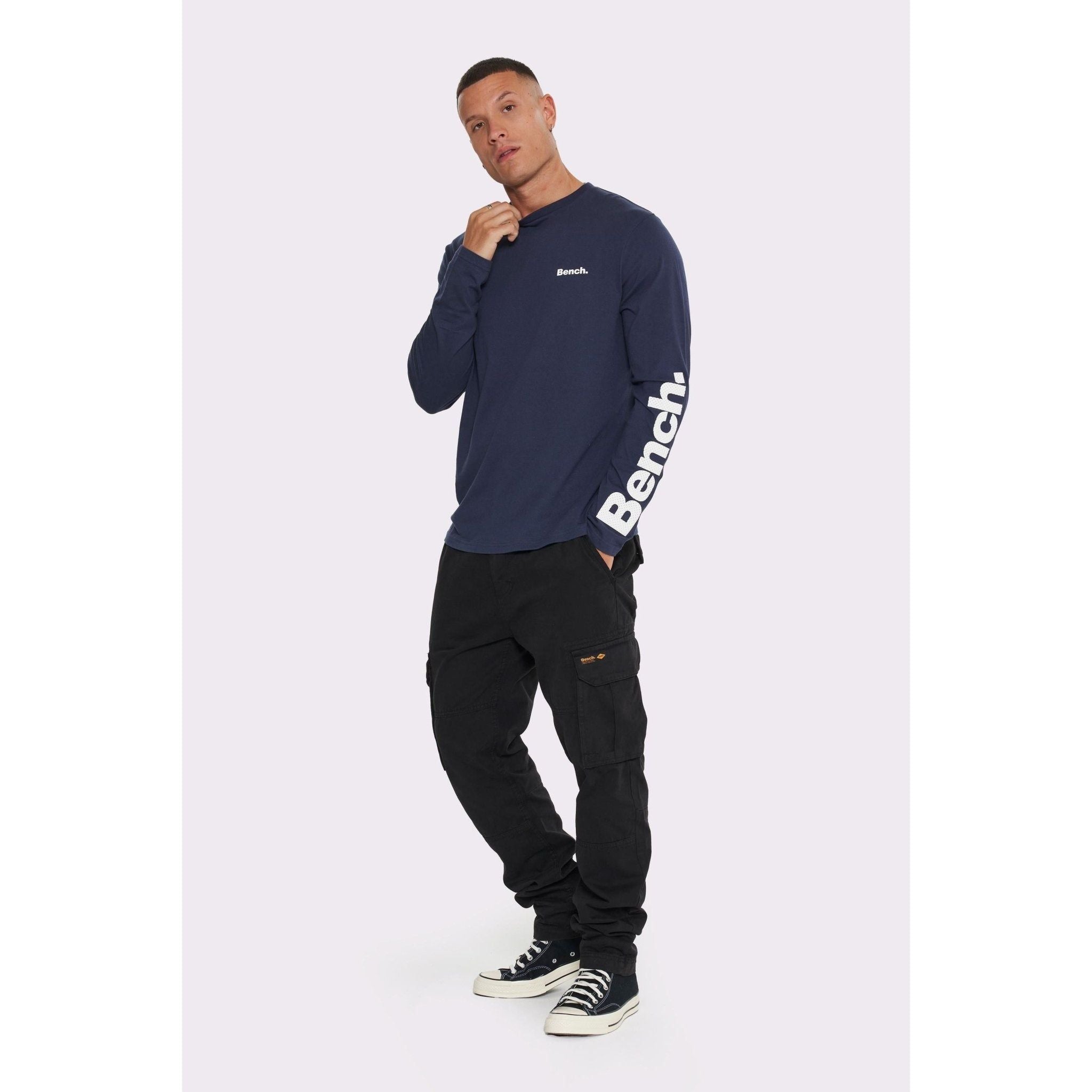 Mens 'CAVIAR' Long Sleeve T-Shirt - NAVY - Shop at www.Bench.co.uk #LoveMyHood