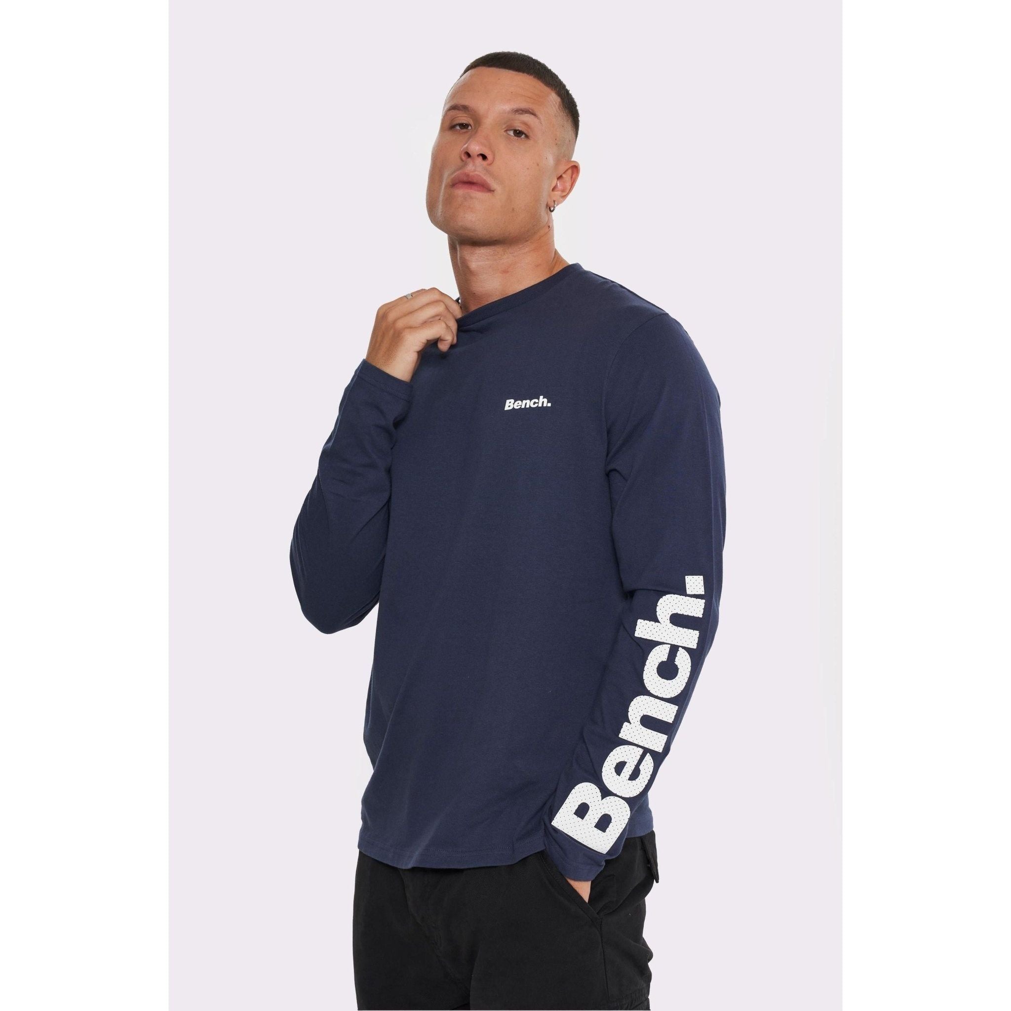 Mens 'CAVIAR' Long Sleeve T-Shirt - NAVY - Shop at www.Bench.co.uk #LoveMyHood