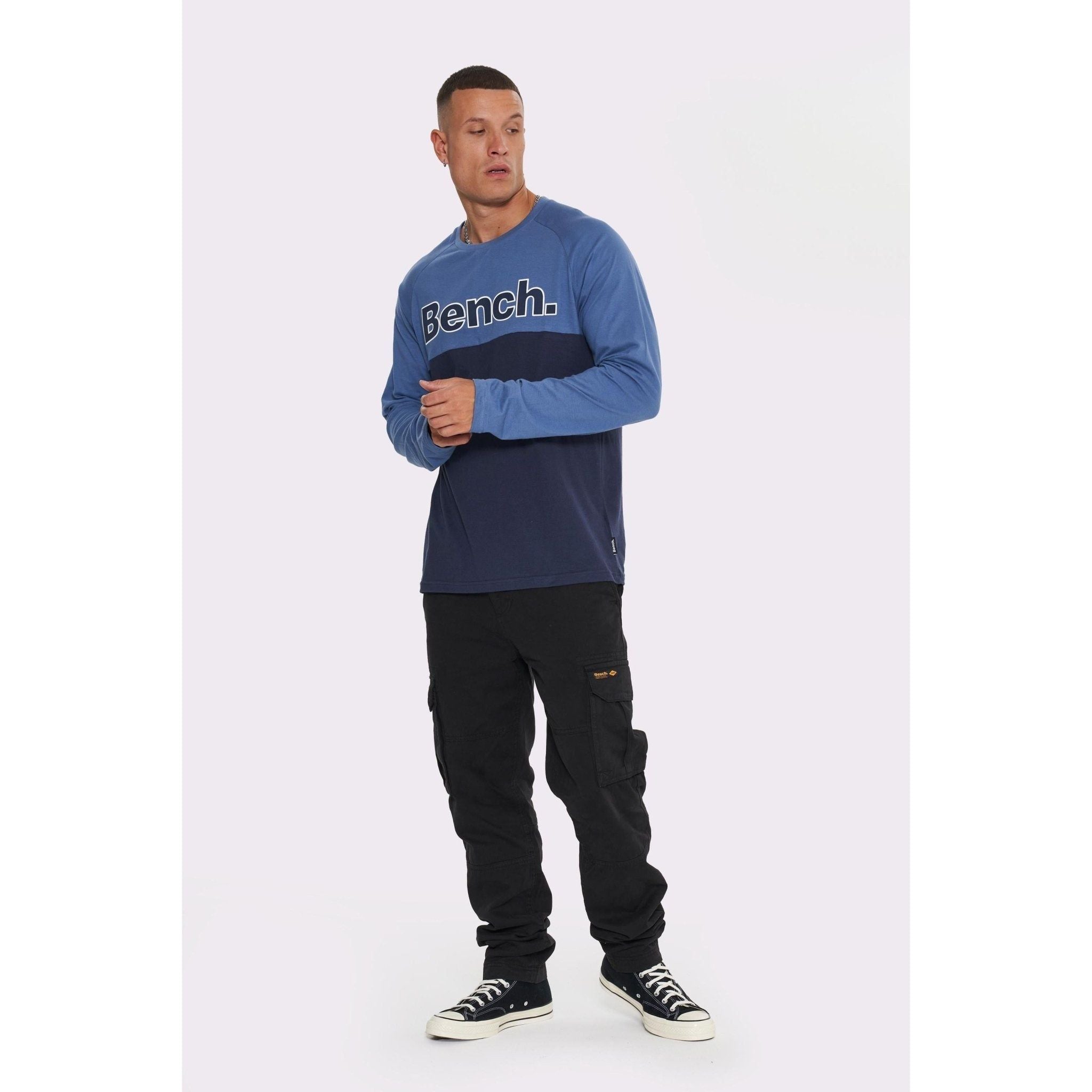 Mens 'ERMIAS' Long Sleeve T-Shirt - STEEL GREY - Shop at www.Bench.co.uk #LoveMyHood