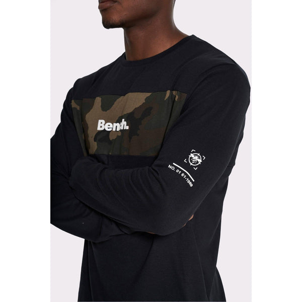 Mens 'INIXA' Long Sleeve T-Shirt - BLACK - Shop at www.Bench.co.uk #LoveMyHood