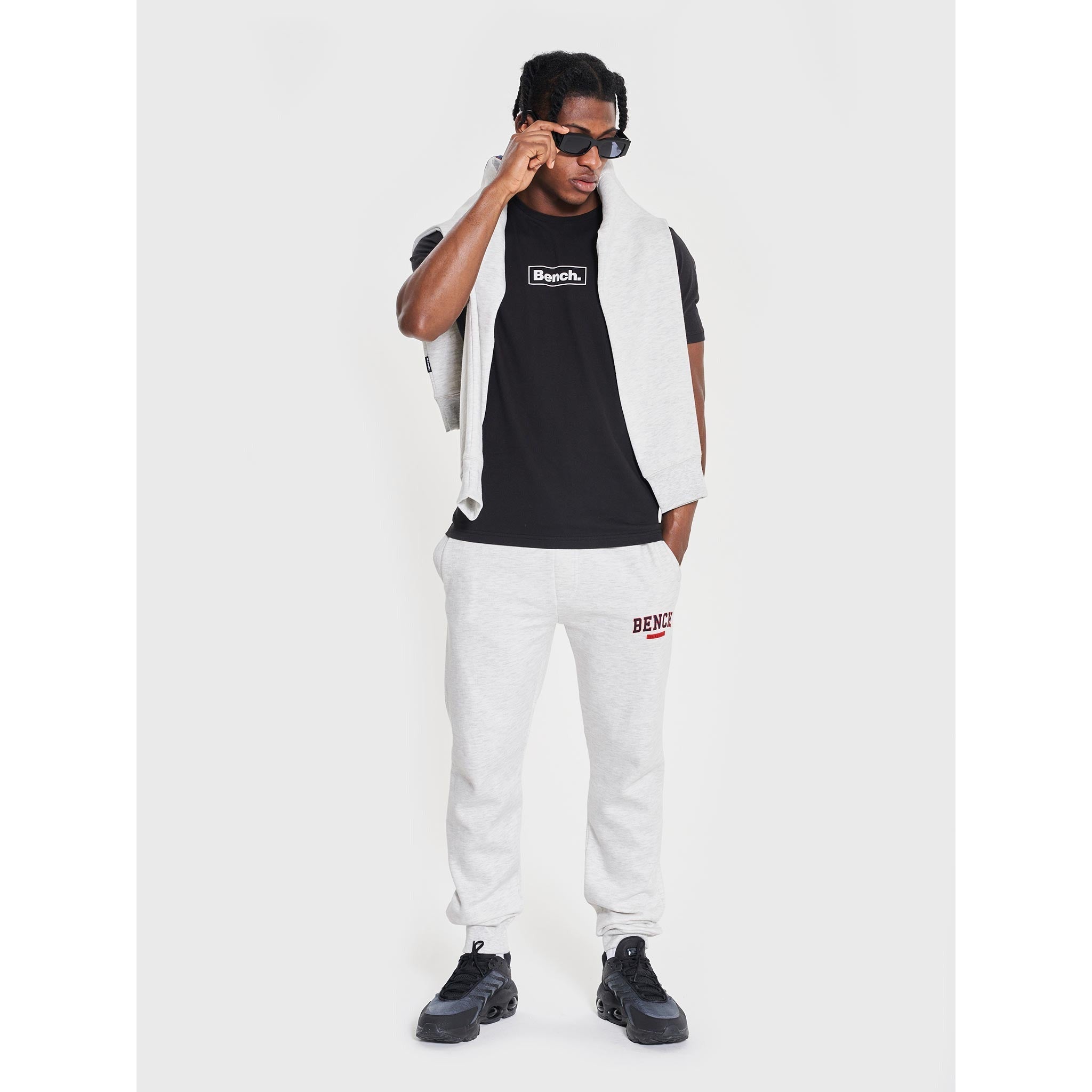 White marl online joggers