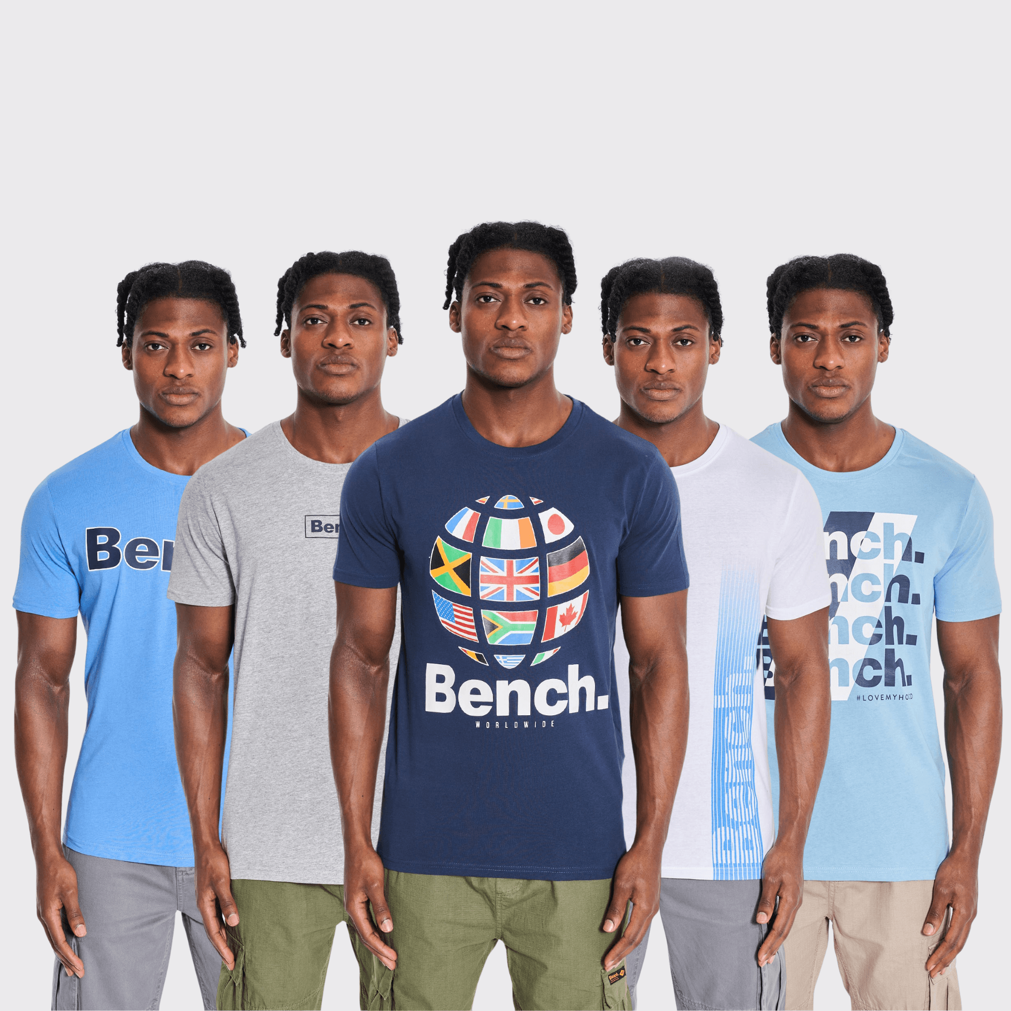 Mens bench top t shirts