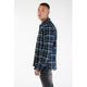 Mens 'LAUDER' Flannel Shirt - BLACK / WHITE / TEAL / BLUE - Shop at www.Bench.co.uk #LoveMyHood