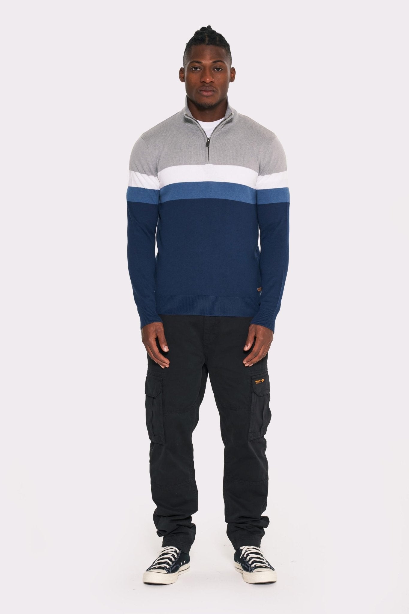 Mens 'RODEN' Qtr Funnel Knit Sweat - NAVY - Shop at www.Bench.co.uk #LoveMyHood