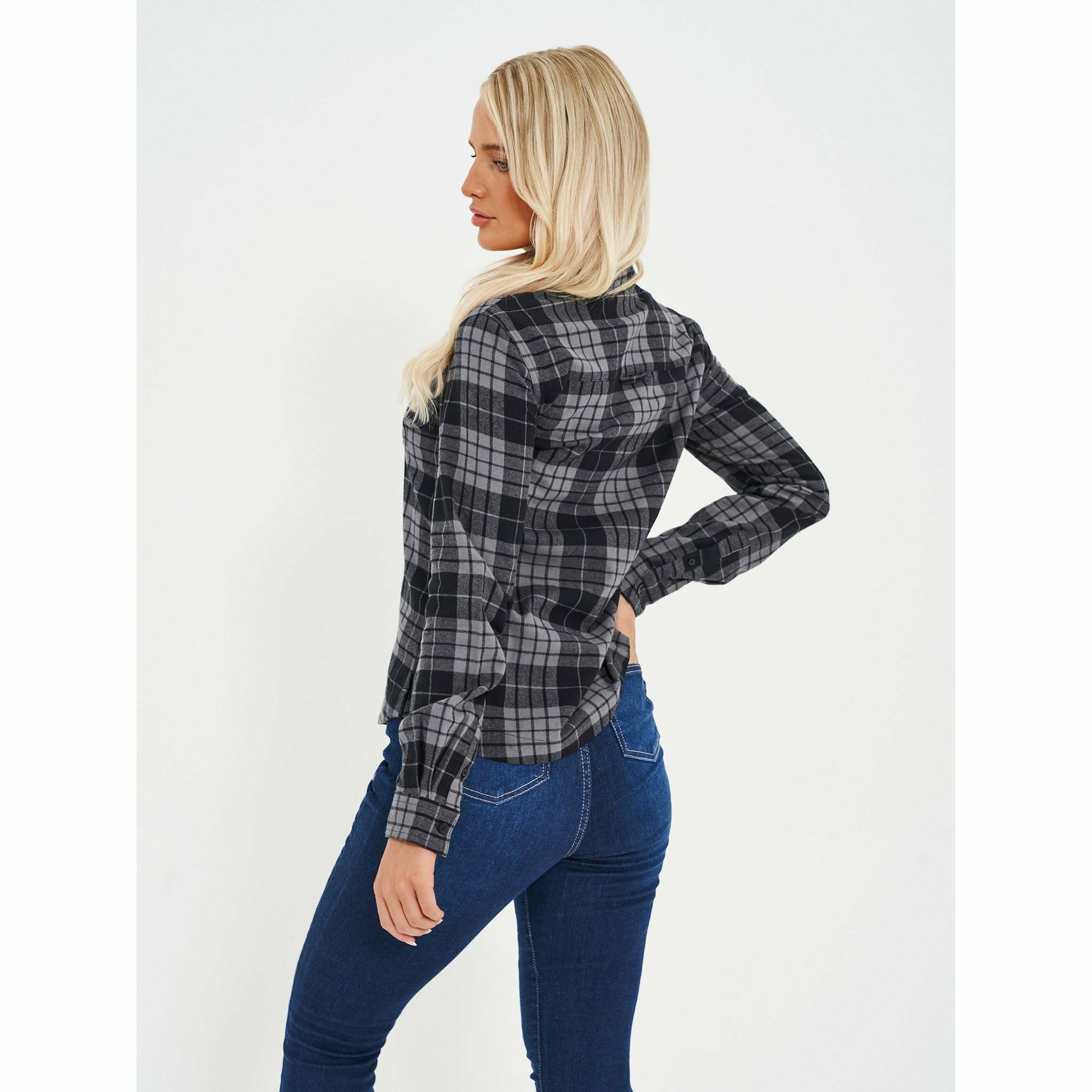 Womens 'CARLOWLY' Flannel Shirt - BLACK / CHARCOAL CHECK - Shop at www.Bench.co.uk #LoveMyHood