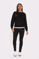 Womens 'GEORGIANA' Knit Crew Sweat - BLACK - Shop at www.Bench.co.uk #LoveMyHood