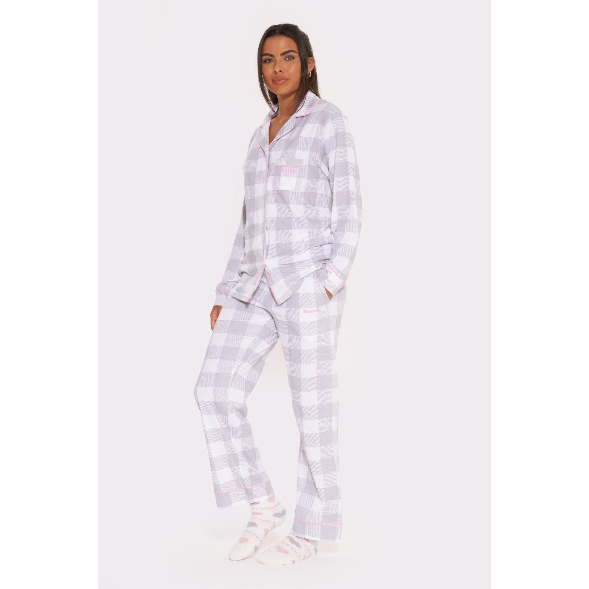 Womens 'SIESTA' Nightwear Set - GREY CHECK - Shop at www.Bench.co.uk #LoveMyHood